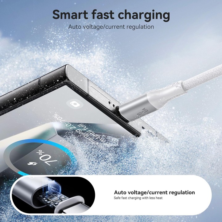 JOYROOM S-A28 Flash Series 60W 480Mbps Fast Charging Data Cable, USB to Type-C Cable, Length: 2m(White)