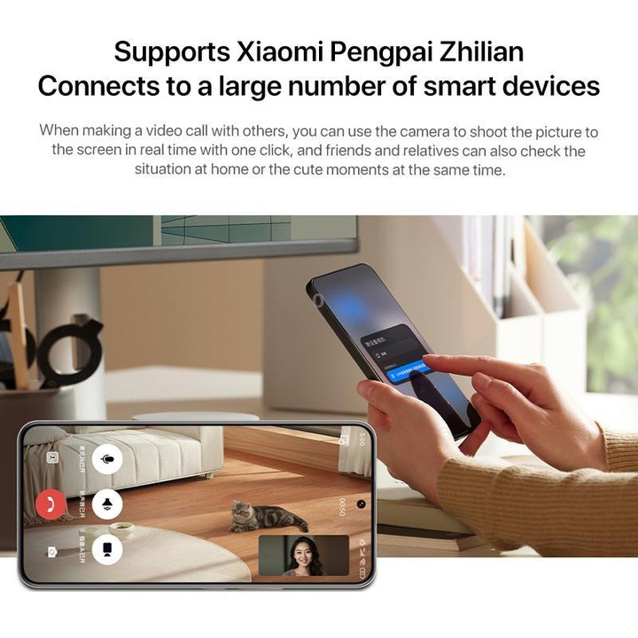 Original Xiaomi Smart Camera Video Call Edition Support One-click Call / AI Intelligent Detection, US Plug(White)