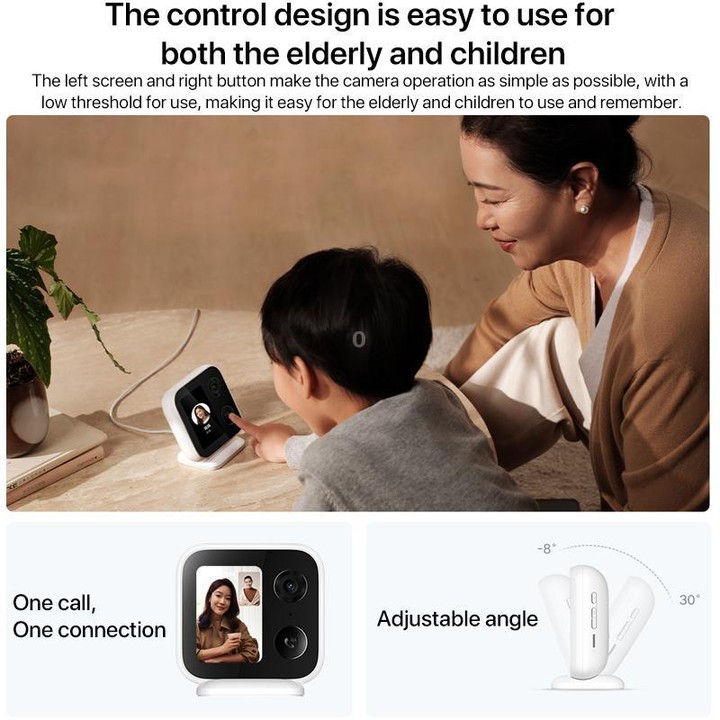 Original Xiaomi Smart Camera Video Call Edition Support One-click Call / AI Intelligent Detection, US Plug(White)