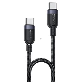 Yesido CA190 60W 3A USB-C / Type-C to Type-C Charging Data Cable, Length:1.2m(Black)