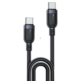 Yesido CA192 60W 3A USB-C / Type-C to Type-C Charging Data Cable, Length:2m(Black)
