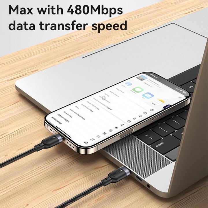 Yesido CA192 60W 3A USB-C / Type-C to Type-C Charging Data Cable, Length:2m(Black)