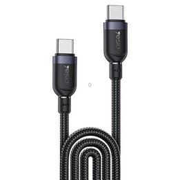 Yesido CA194 60W 3A USB-C / Type-C to Type-C Charging Data Cable, Length:3m(Black)