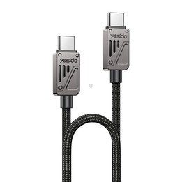 Yesido CA196 60W 3A USB-C / Type-C to Type-C Zinc Alloy Data Cable, Length:1.2m(Black)