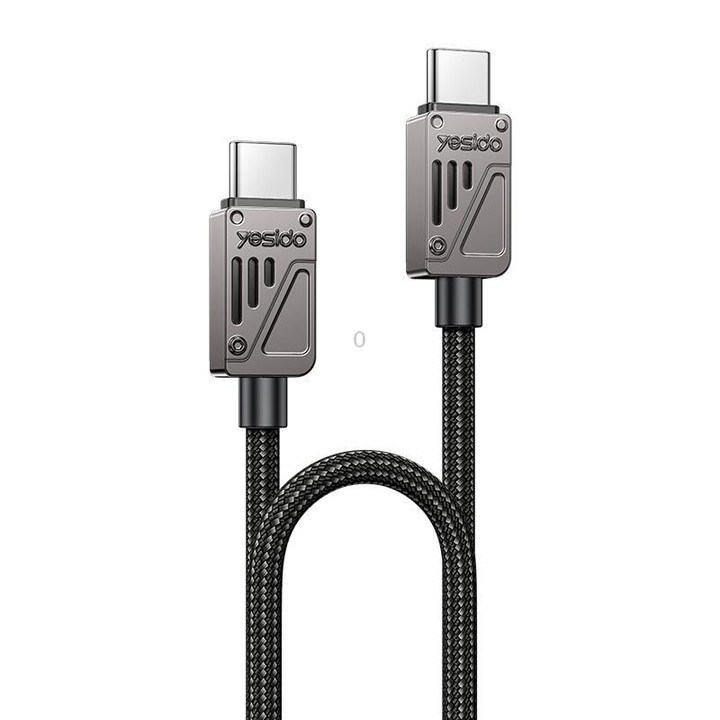 Yesido CA196 60W 3A USB-C / Type-C to Type-C Zinc Alloy Data Cable, Length:1.2m(Black)