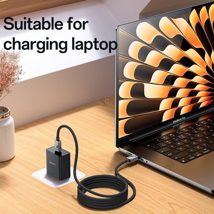 Yesido CA196 60W 3A USB-C / Type-C to Type-C Zinc Alloy Data Cable, Length:1.2m(Black)
