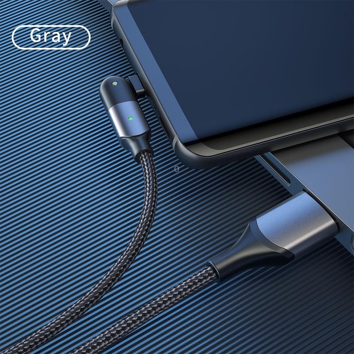 FXCM-WY0G 2.4A USB to Micro USB 180 Degree Rotating Elbow Charging Cable, Length:1.2m(Grey)
