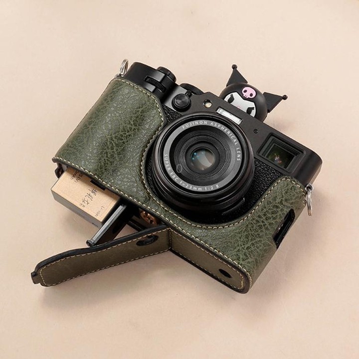 For FUJIFILM X100VI Buffalo Texture PU Leather Camera Half Case Base(Green)