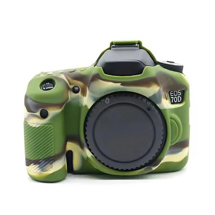 For Canon EOS 70D Soft Silicone Protective Case(Camouflage)