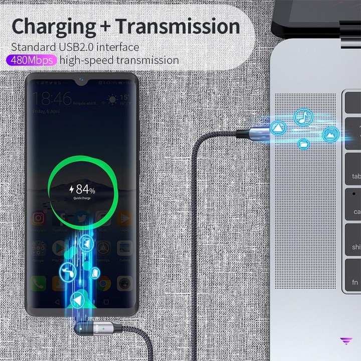 FXCTL-WY09 100W 5A USB-C / Type-C to Type-C 180 Degree Rotating Elbow Fast Charging Cable, Length:1.2m(Red)