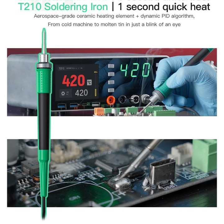 TBK-219 20V / 5A All-purpose Integrated Workstation Power Supply with C210 Soldering Iron, Plug:EU Plug