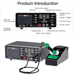 TBK-219 20V / 5A All-purpose Integrated Workstation Power Supply with C210 Soldering Iron, Plug:EU Plug