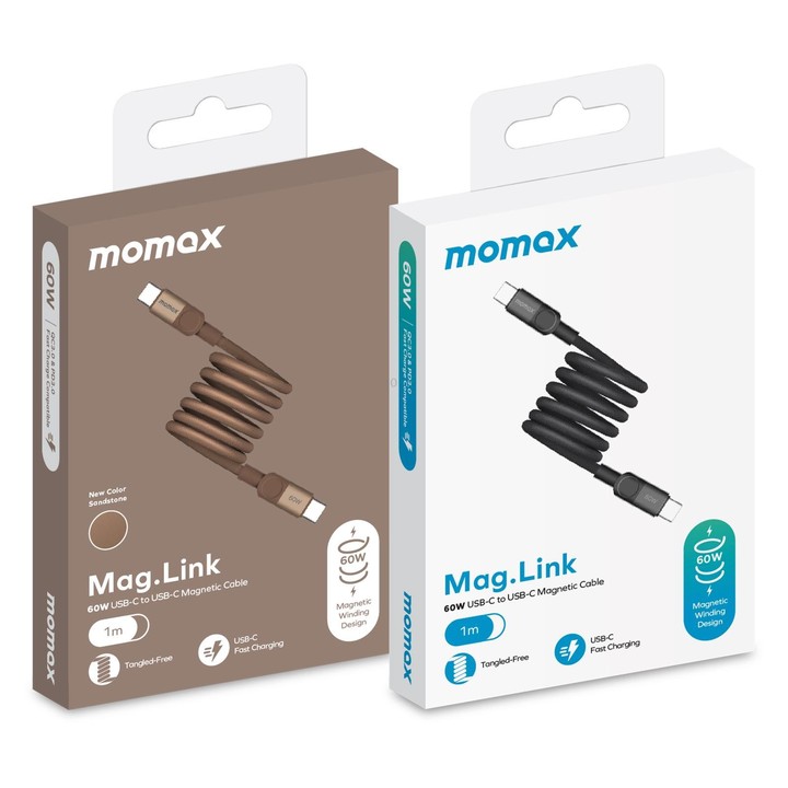 Momax Mag.Link Magnetic 60W USB-C / Type-C to USB-C / Type-C Data Cable, Length:1m(Black)