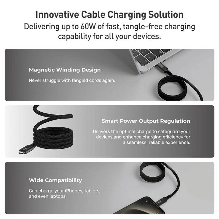Momax Mag.Link Magnetic 60W USB-C / Type-C to USB-C / Type-C Data Cable, Length:2m(Gold)