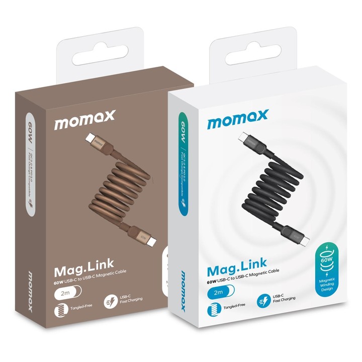 Momax Mag.Link Magnetic 60W USB-C / Type-C to USB-C / Type-C Data Cable, Length:2m(Gold)