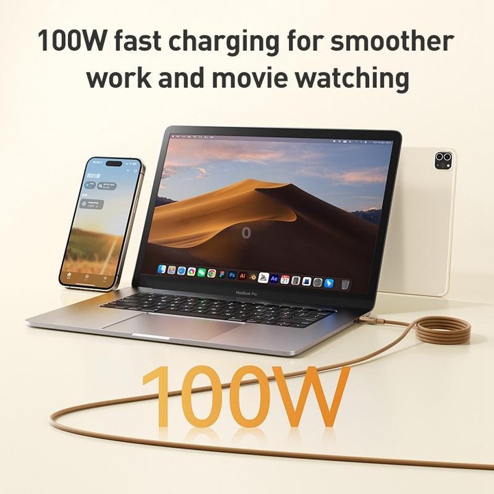 Momax Mag.Link Magnetic 100W USB-C / Type-C to USB-C / Type-C Data Cable, Length:2m(Black)