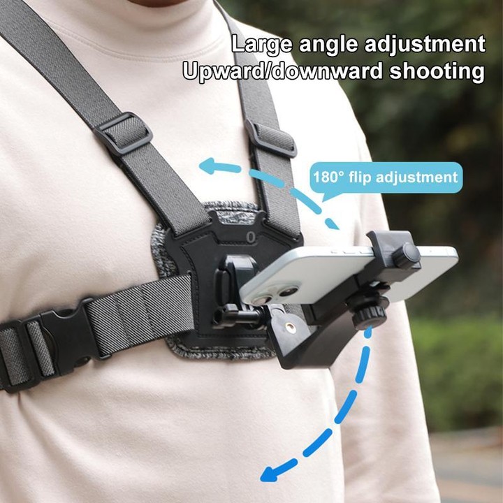 4 in 1 Quick Release Body Mount Belt Chest Strap with Mount & Screw(Grey)