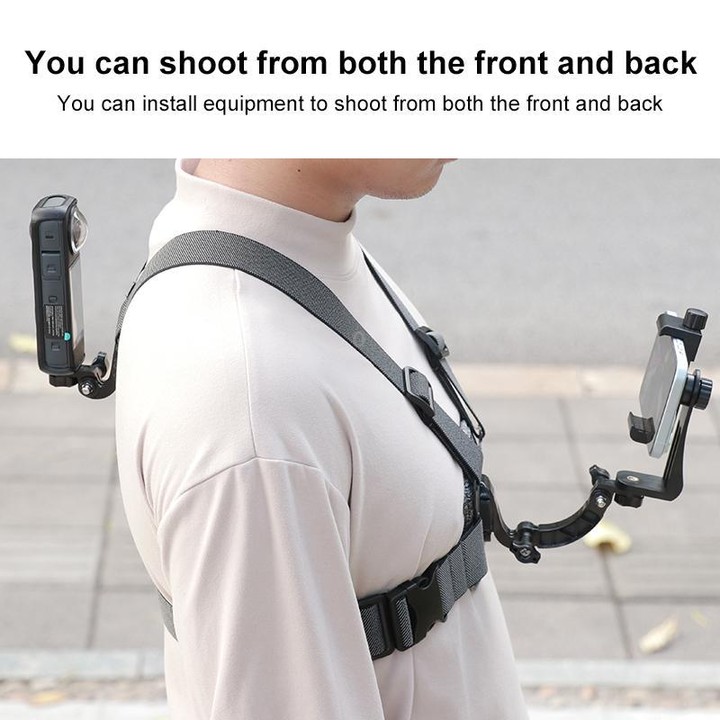 4 in 1 Quick Release Body Mount Belt Chest Strap with Mount & Screw(Grey)