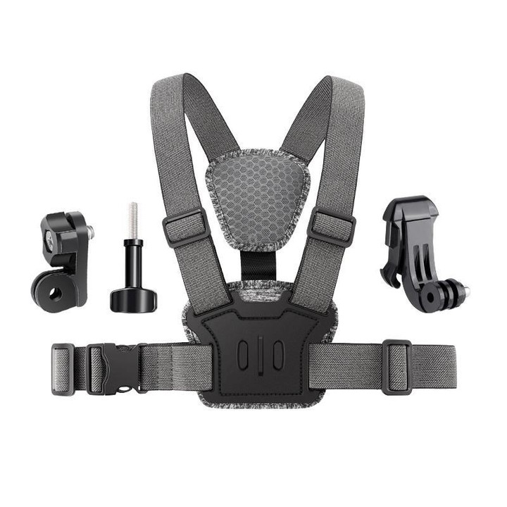 4 in 1 Quick Release Body Mount Belt Chest Strap with Mount & Screw(Grey)