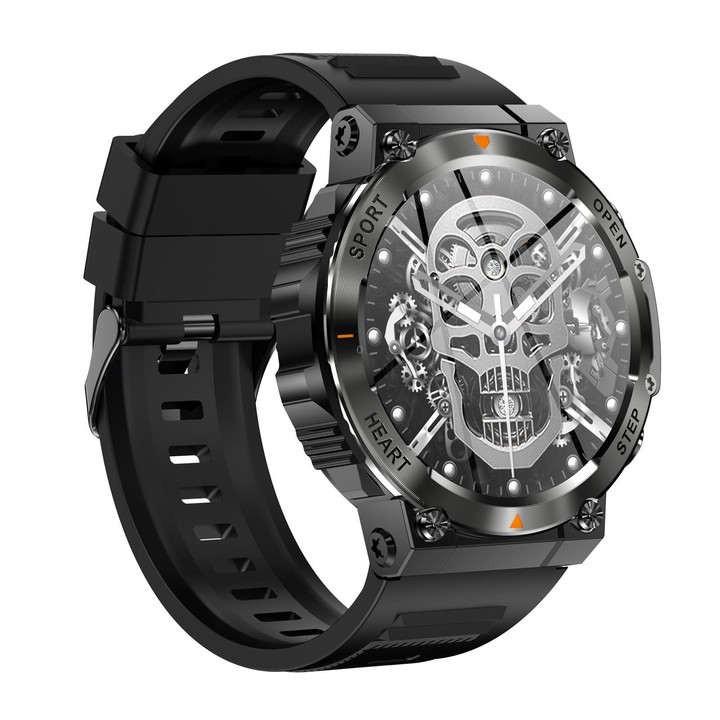 AK61 BT Call Smart Watch, Support Blood Pressure / Heart Rate / Sports Health Monitoring Fitness Tracker(Black Silicone)