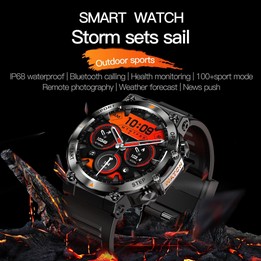 AK61 BT Call Smart Watch, Support Blood Pressure / Heart Rate / Sports Health Monitoring Fitness Tracker(Black Silicone)