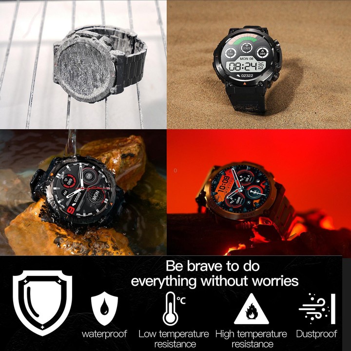 AK61 BT Call Smart Watch, Support Blood Pressure / Heart Rate / Sports Health Monitoring Fitness Tracker(Black Silicone)