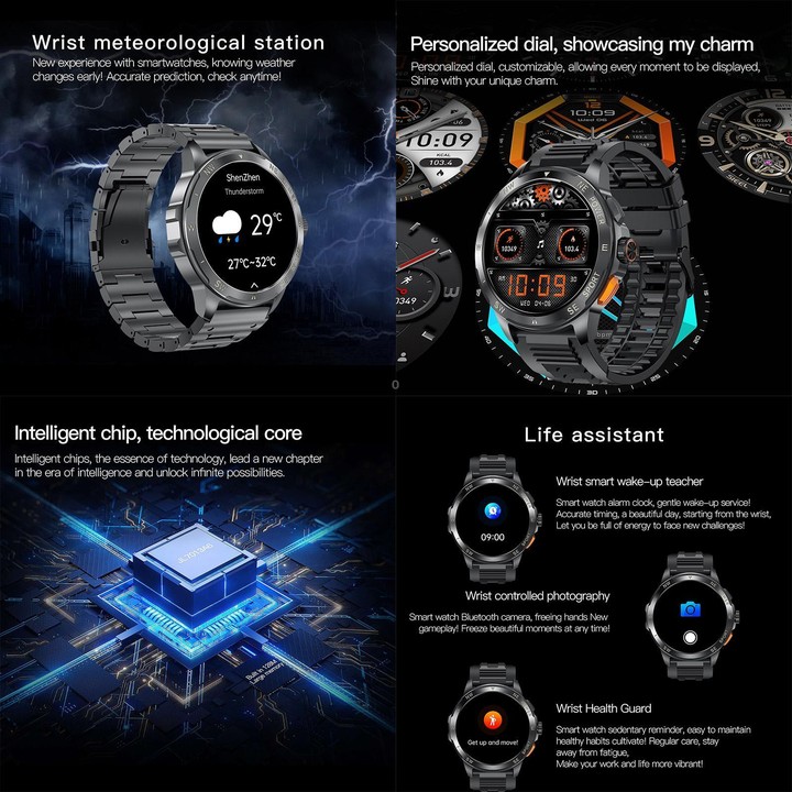 AK77 BT Call Smart Watch, Support Blood Oxygen / Blood Pressure / Heart Rate / Sports Health Monitoring Fitness Tracker(Black St