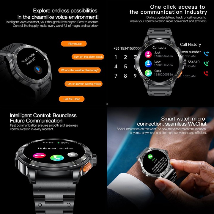 AK77 BT Call Smart Watch, Support Blood Oxygen / Blood Pressure / Heart Rate / Sports Health Monitoring Fitness Tracker(Black St