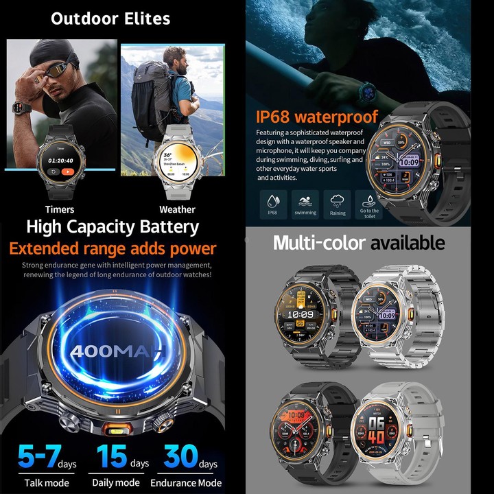 AK81 BT Call Smart Watch, Support Blood Pressure / Heart Rate / Sports Health Monitoring Fitness Tracker(Black Steel)