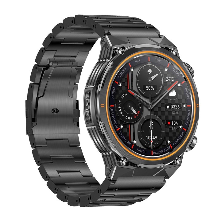 AK81 BT Call Smart Watch, Support Blood Pressure / Heart Rate / Sports Health Monitoring Fitness Tracker(Black Steel)