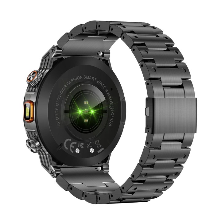 AK81 BT Call Smart Watch, Support Blood Pressure / Heart Rate / Sports Health Monitoring Fitness Tracker(Black Steel)