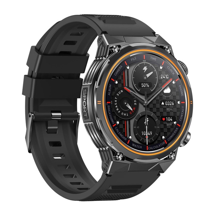 AK81 BT Call Smart Watch, Support Blood Pressure / Heart Rate / Sports Health Monitoring Fitness Tracker(Black Silicone)
