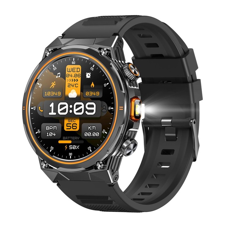 AK81 BT Call Smart Watch, Support Blood Pressure / Heart Rate / Sports Health Monitoring Fitness Tracker(Black Silicone)