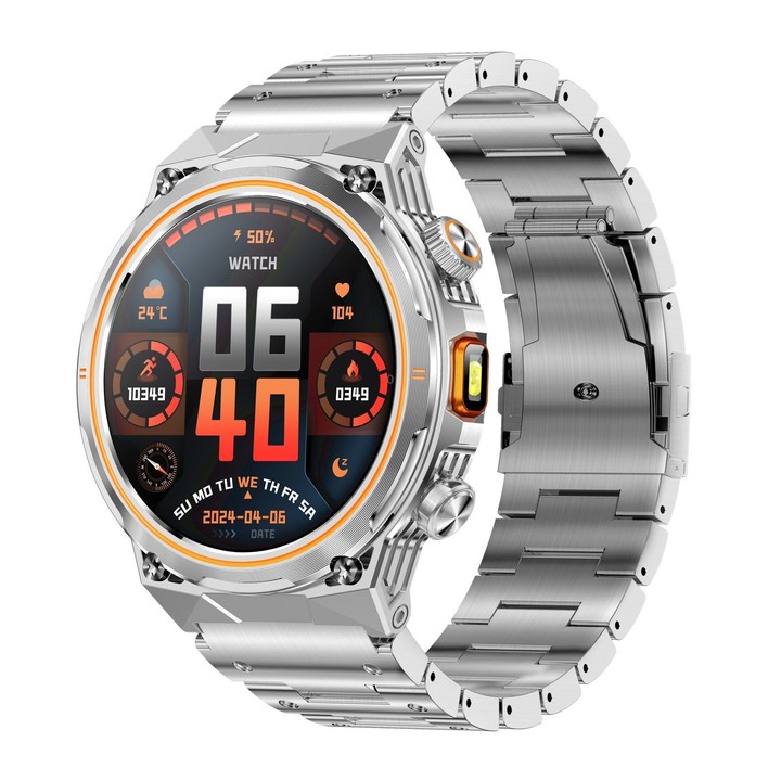 AK81 BT Call Smart Watch, Support Blood Pressure / Heart Rate / Sports Health Monitoring Fitness Tracker(Silver Steel)