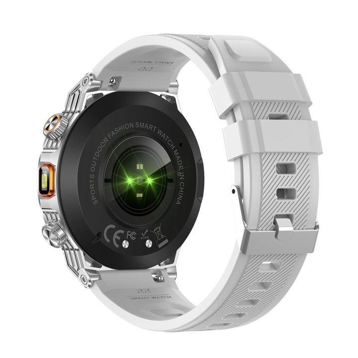 AK81 BT Call Smart Watch, Support Blood Pressure / Heart Rate / Sports Health Monitoring Fitness Tracker(Silver Silicone)