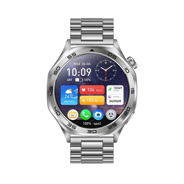 AK83 BT Call Smart Watch, Support Blood Pressure / Heart Rate / Sports Health Monitoring Fitness Tracker(Steel 3-Bead Steel)