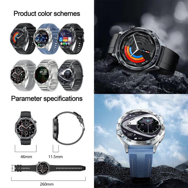 AK83 BT Call Smart Watch, Support Blood Pressure / Heart Rate / Sports Health Monitoring Fitness Tracker(Steel 3-Bead Steel)