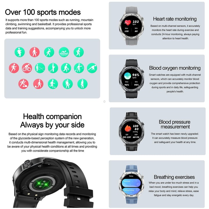 AK83 BT Call Smart Watch, Support Blood Pressure / Heart Rate / Sports Health Monitoring Fitness Tracker(Steel 3-Bead Steel)