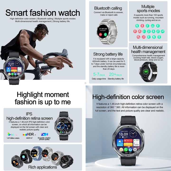 AK83 BT Call Smart Watch, Support Blood Pressure / Heart Rate / Sports Health Monitoring Fitness Tracker(Black Braid Silicone)