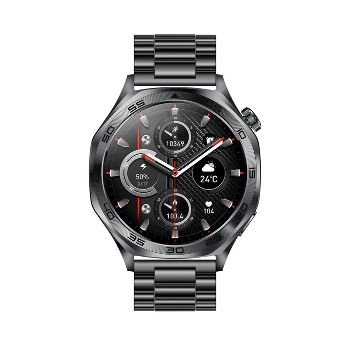 AK83 BT Call Smart Watch, Support Blood Pressure / Heart Rate / Sports Health Monitoring Fitness Tracker(Black 3-Bead Steel)