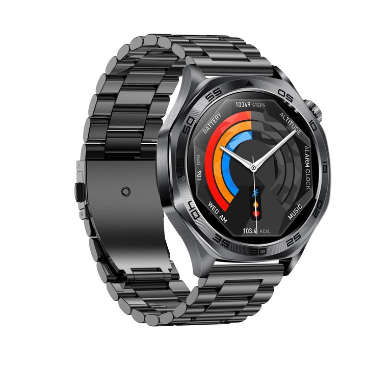 AK83 BT Call Smart Watch, Support Blood Pressure / Heart Rate / Sports Health Monitoring Fitness Tracker(Black 3-Bead Steel)