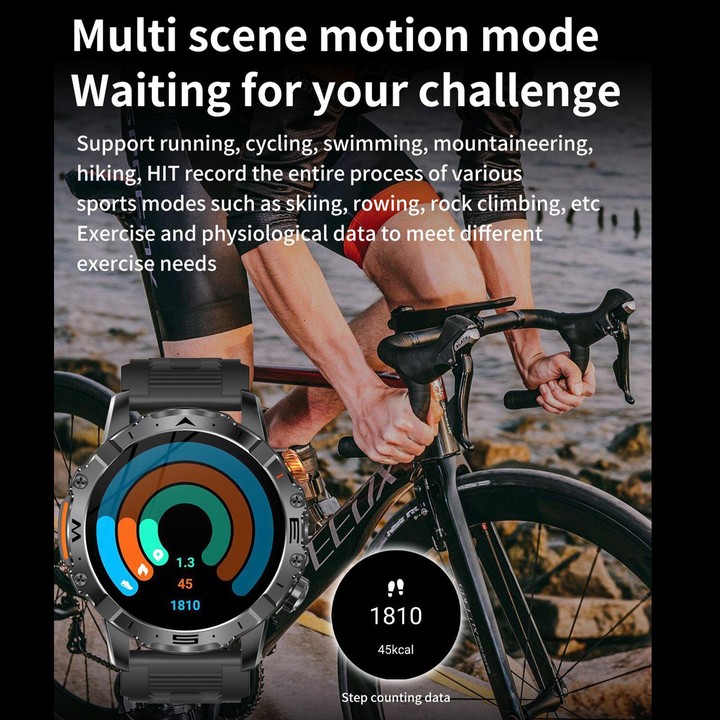 BH11 4G LTE Android 8.1 Smart Watch, 2GB+16GB, Unisoc 8541 Quad Core, Support Heart Rate / Blood Oxygen(Black Steel)