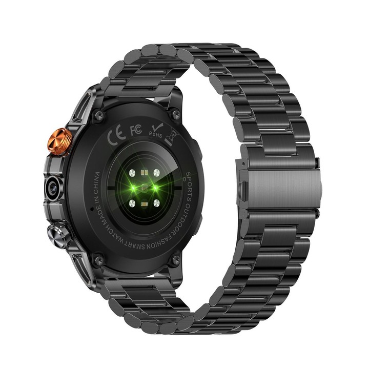 BH11 4G LTE Android 8.1 Smart Watch, 2GB+16GB, Unisoc 8541 Quad Core, Support Heart Rate / Blood Oxygen(Black Steel)