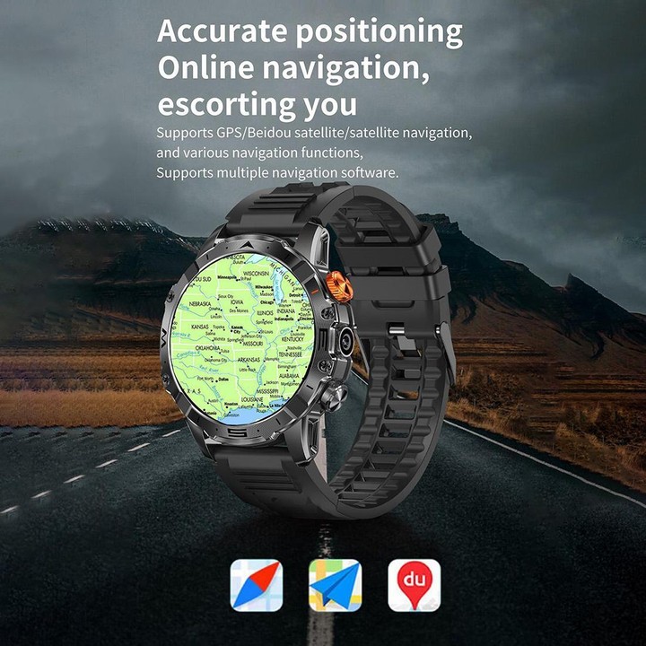 BH11 4G LTE Android 8.1 Smart Watch, 2GB+16GB, Unisoc 8541 Quad Core, Support Heart Rate / Blood Oxygen(Black Steel)