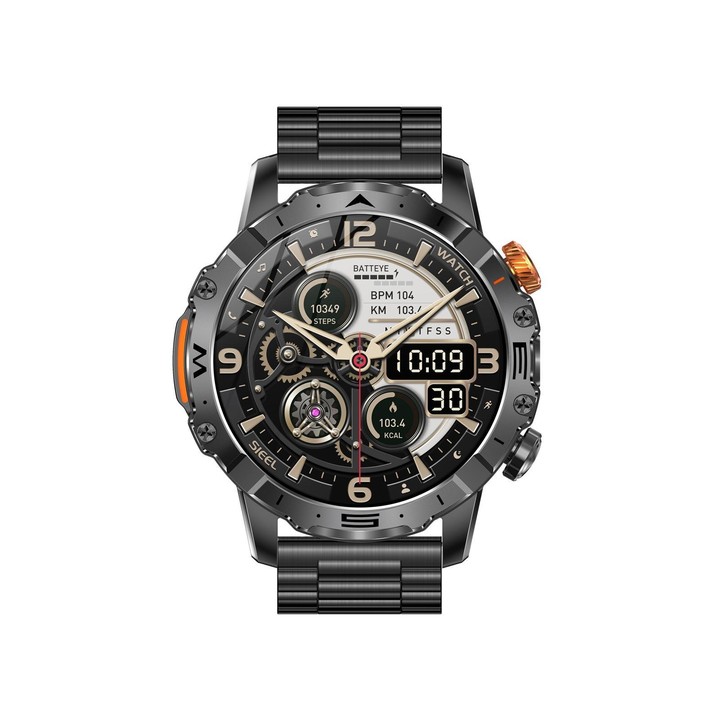 BH11 4G LTE Android 8.1 Smart Watch, 2GB+16GB, Unisoc 8541 Quad Core, Support Heart Rate / Blood Oxygen(Black Steel)