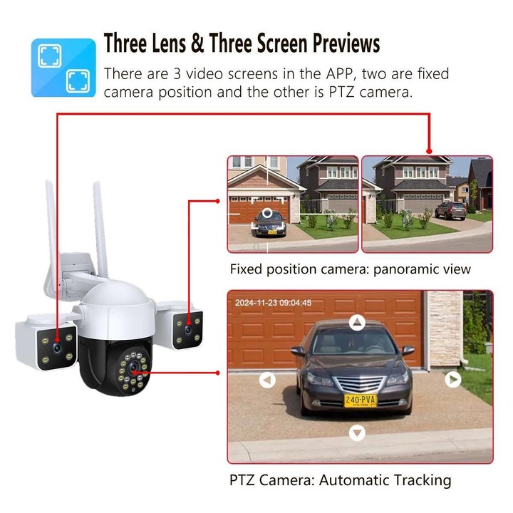 QX155 6MP Triple Camera SE Asia 4G Version Supports Humanoid Detection(UK Plug)
