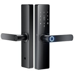 Z17 Tuya Smart WiFi Electronic Fingerprint Password Door Lock, Lock Body Size:17cm(Black)