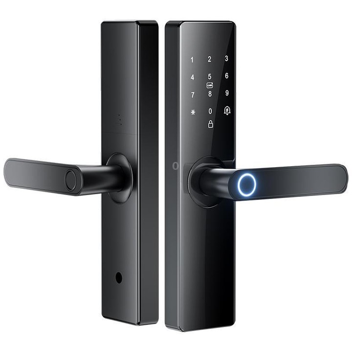 Z17 Tuya Smart WiFi Electronic Fingerprint Password Door Lock, Lock Body Size:18cm(Black)