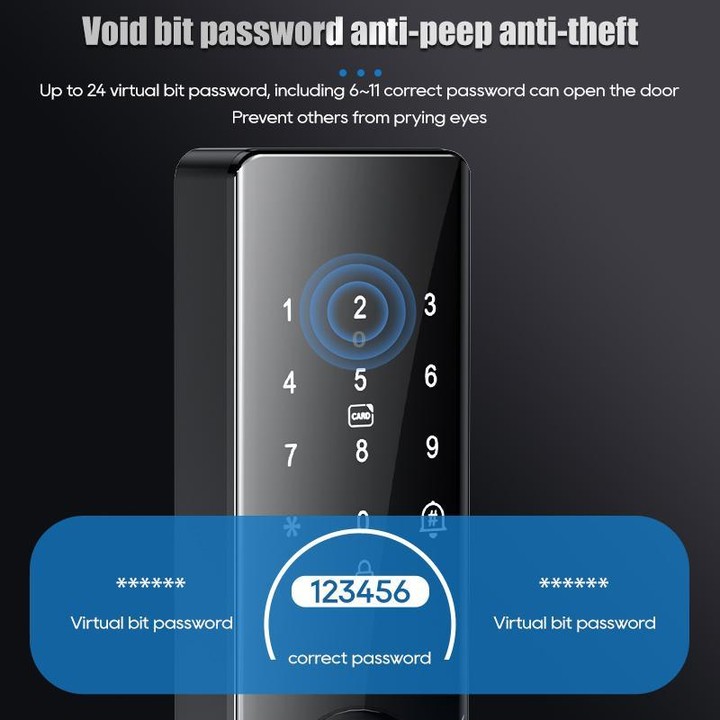 Z17 Tuya Smart WiFi Electronic Fingerprint Password Door Lock, Lock Body Size:18cm(Black)