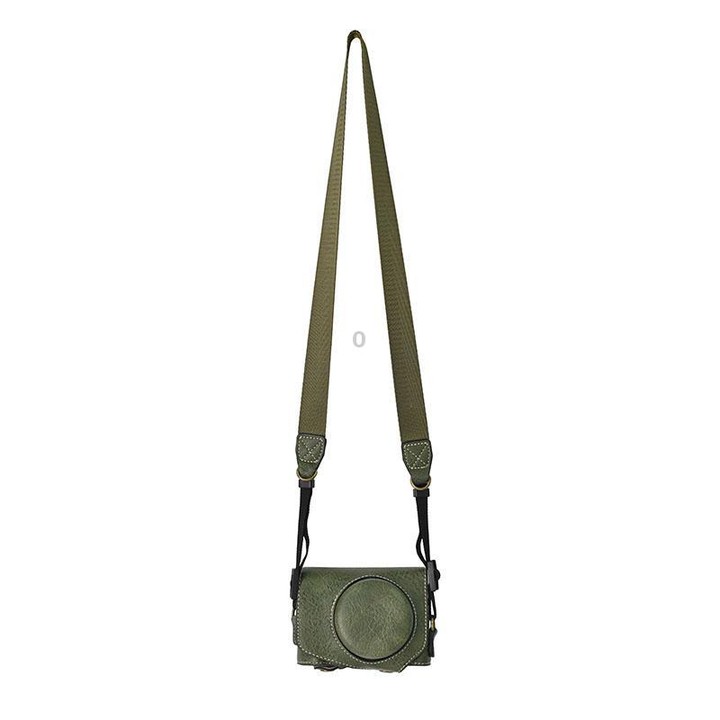 For Canon G7 X Mark III / G7X3 Retro Litchi Texture Leather Full Body Camera Case Bag with Strap(Green)
